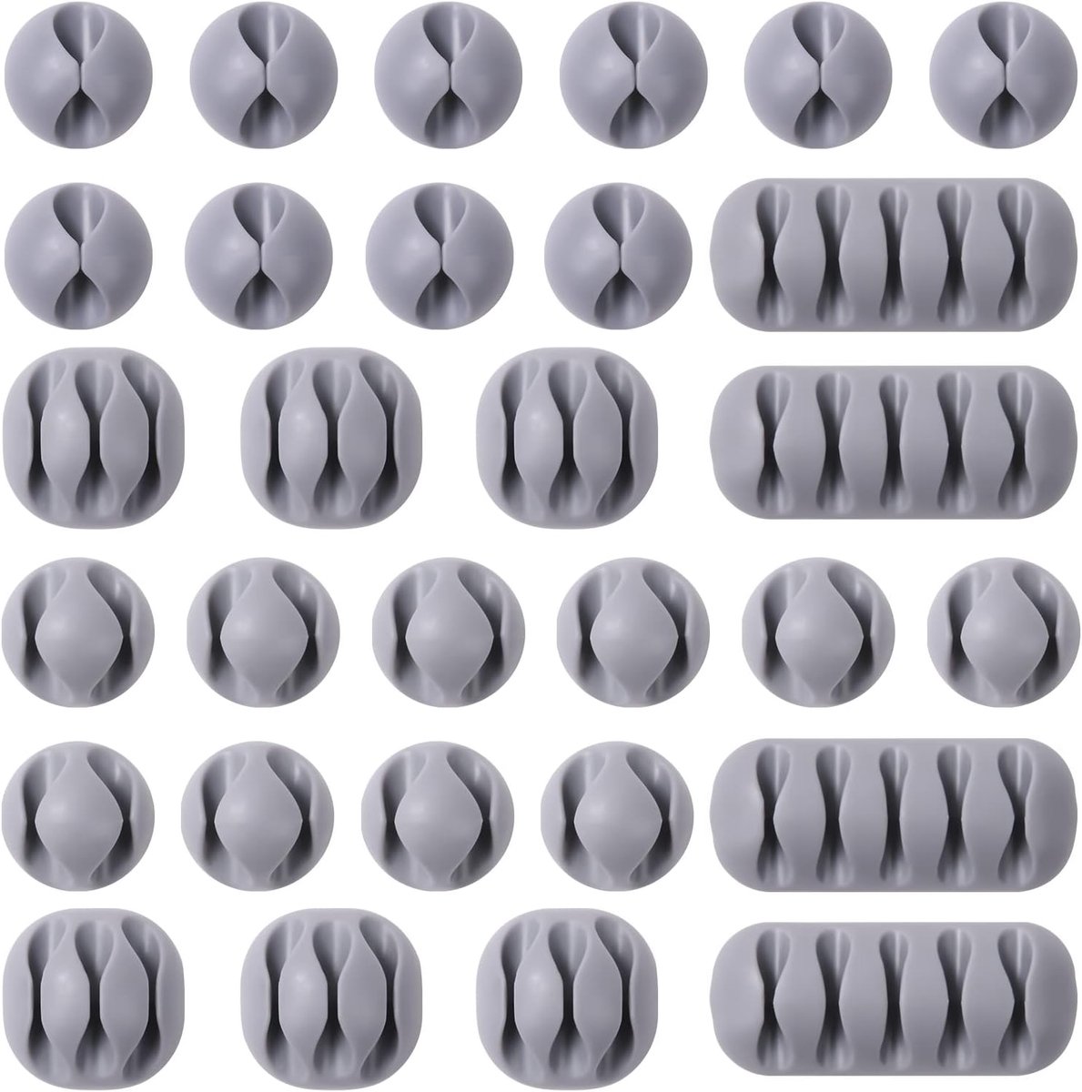 SnelShoppen - URAQT Kabelclips Set 30 Stuks - Zelfklevende Kabelhouders voor Desk, USB Oplaadkabels, Audio Kabels, Sterke Adhesie, Grijs, Organiseer j