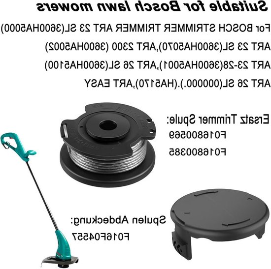 Nylon Snijspoelen Set van 6 Stuks 1.65mm voor Grastrimmer met Deksel en Draadspolen voor Tuinonderhoud — afbeelding 2