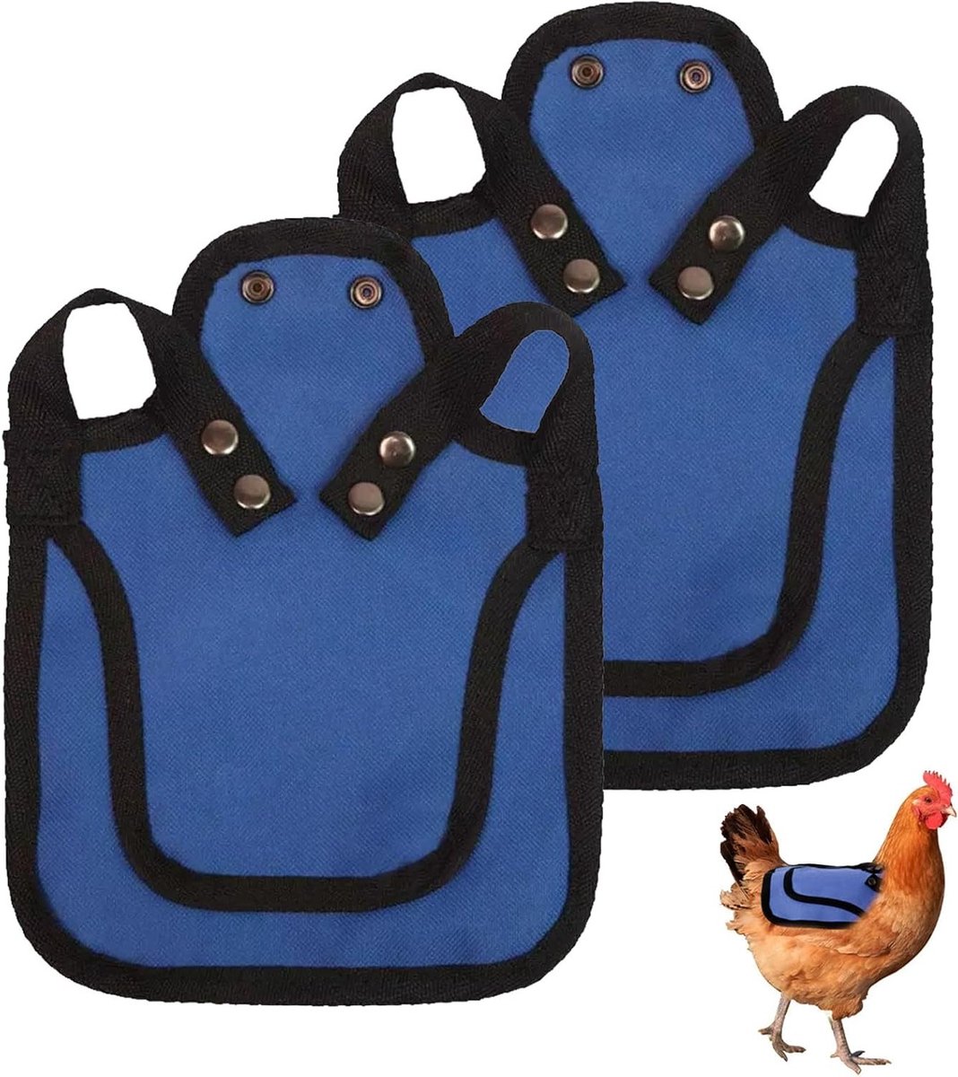 Premium Kippenrugbeschermers met Rekbare Band - Bescherming voor Kippen tijdens Paarseizoen, Duurzaam en Verstelbaar (Blauw)