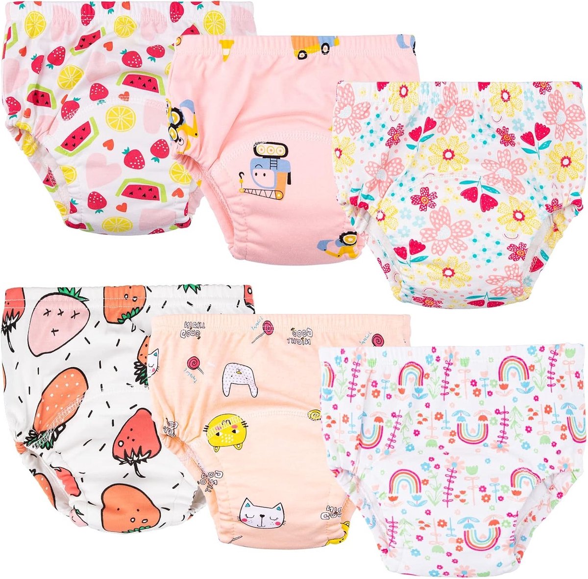 Herbruikbare Training Pants voor Jongens en Meisjes, 6 Stuks Zacht en Wasbaar, Geschikt voor Peuters van 2-4 Jaar (Roze, 2 Jaar)