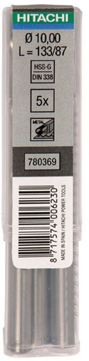 Hikoki HSS-G Metaalboor DIN 338 10mm, 5 Stuks