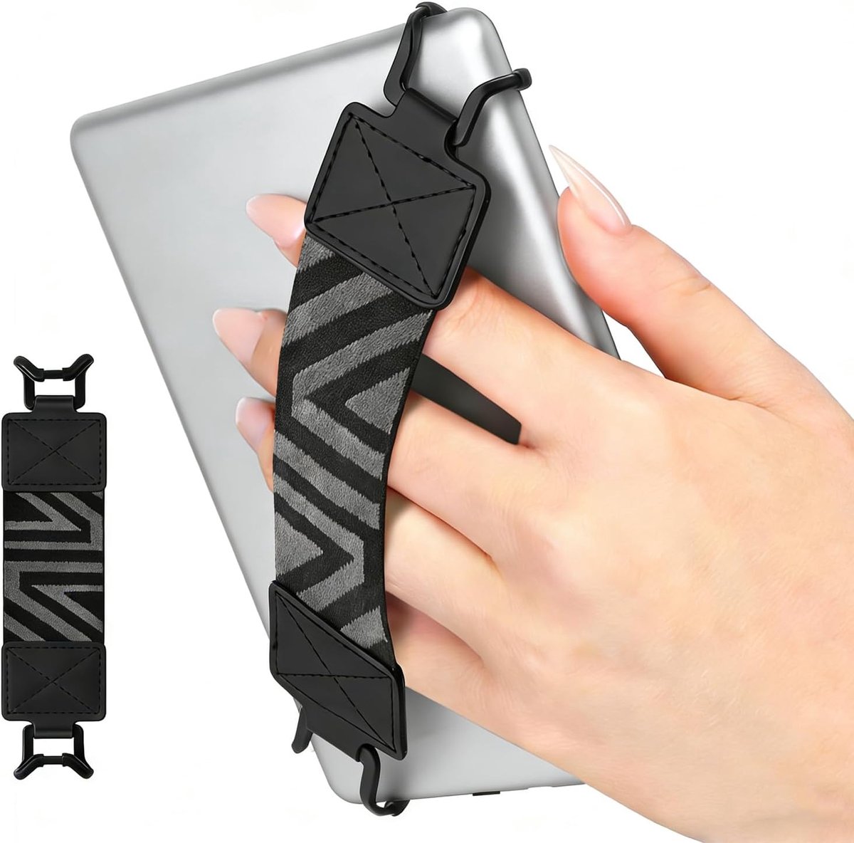 SnelShoppen - 1 Stuk Draagbare Elastische Bevestigingsriem, Tablet Vingerhouder, Lichtgewicht en Verstelbaar voor 6-8 Inch E-Readers en Tablets