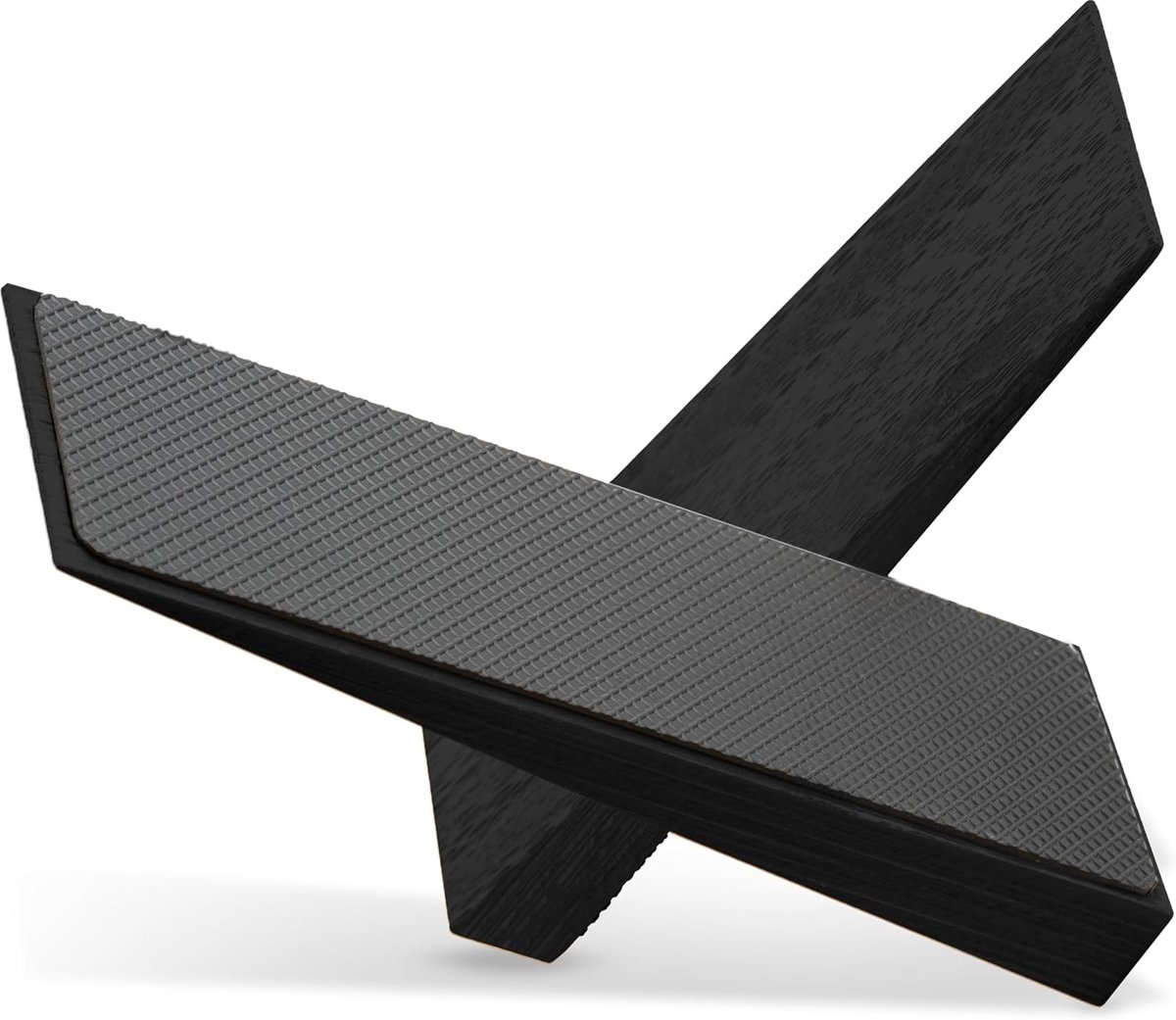 SnelShoppen - Deurstopper Vloer - Deurwig Bamboo - Antislip Rubber - Geen Boren | Set van 2 Zwart - Geschikt voor Alle Deuren