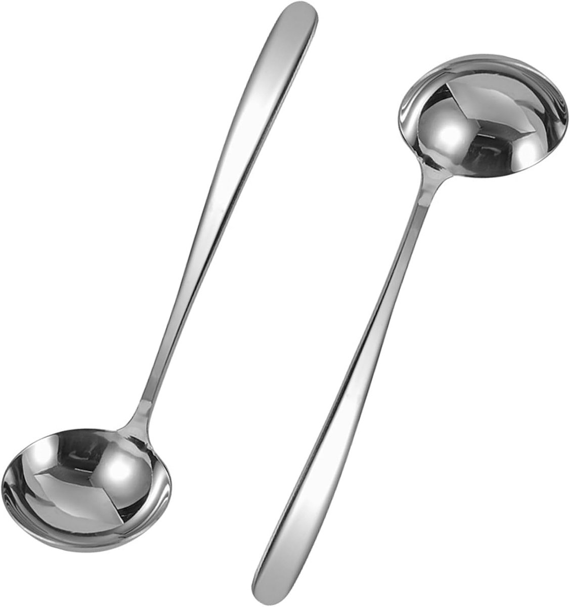 SnelShoppen - Sauce Spoon Set 2 Stuks - RVS Soeplep, Sauslepel, Klein Lepeltje van 20 cm - Ideaal voor Thuis, Restaurant, Keuken, Vaatwasserbestendig,