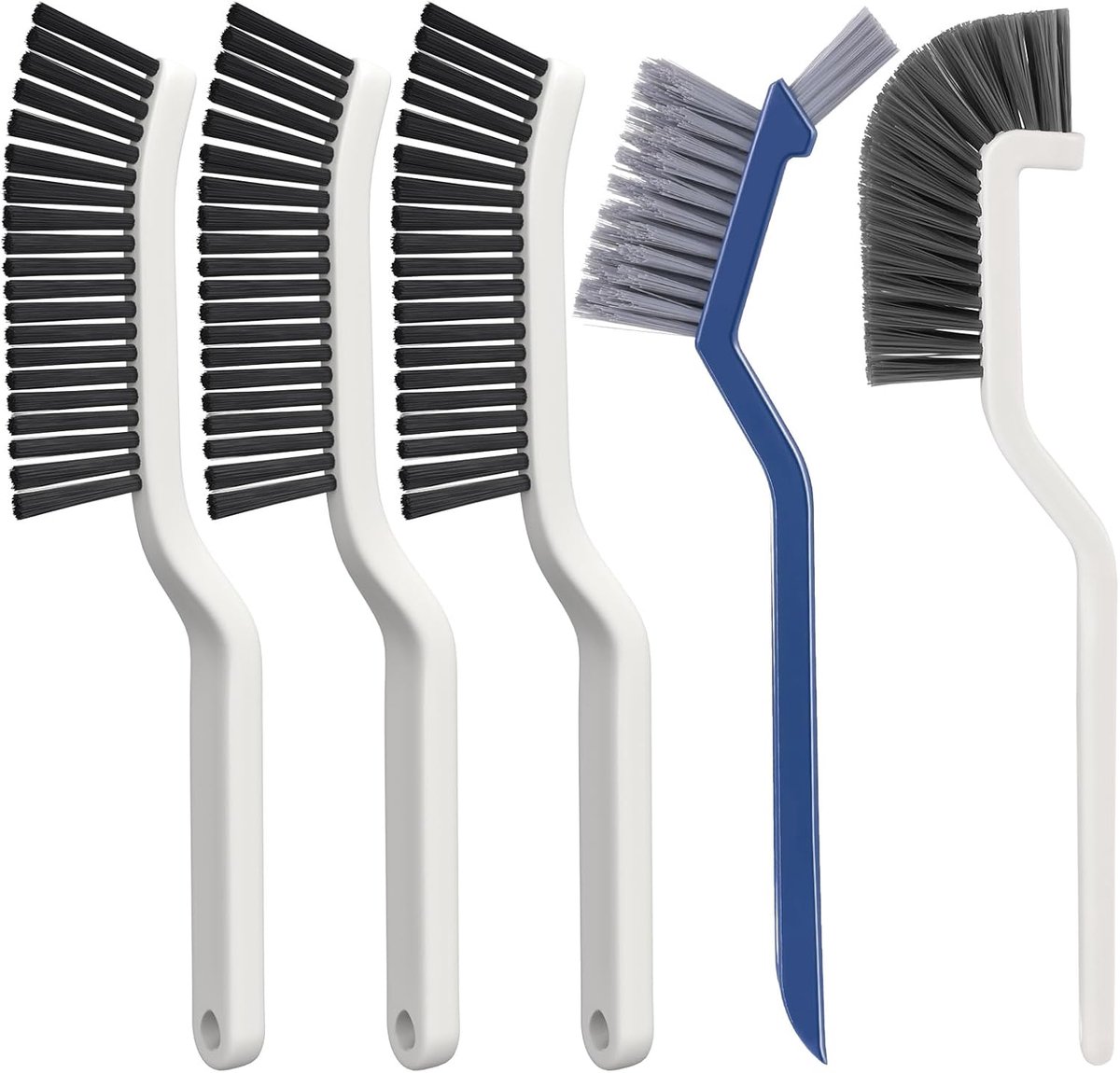 SnelShoppen - 5-delige Grout Brush Set, Multifunctionele Schoonmaakborstels, Hoekborstel, Kierenborstel, Badkamer en Keuken, Tegels, Deuren, Raamrails
