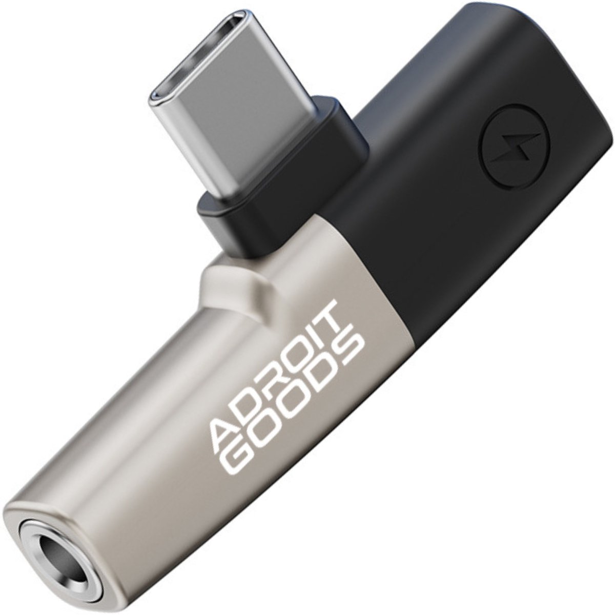 AdroitGoods USB-C naar 3.5mm jack adapter met opladen audio splitter DAC chip snellaad Type-C aux converter voor koptelefoon en smartphone - Licht goud