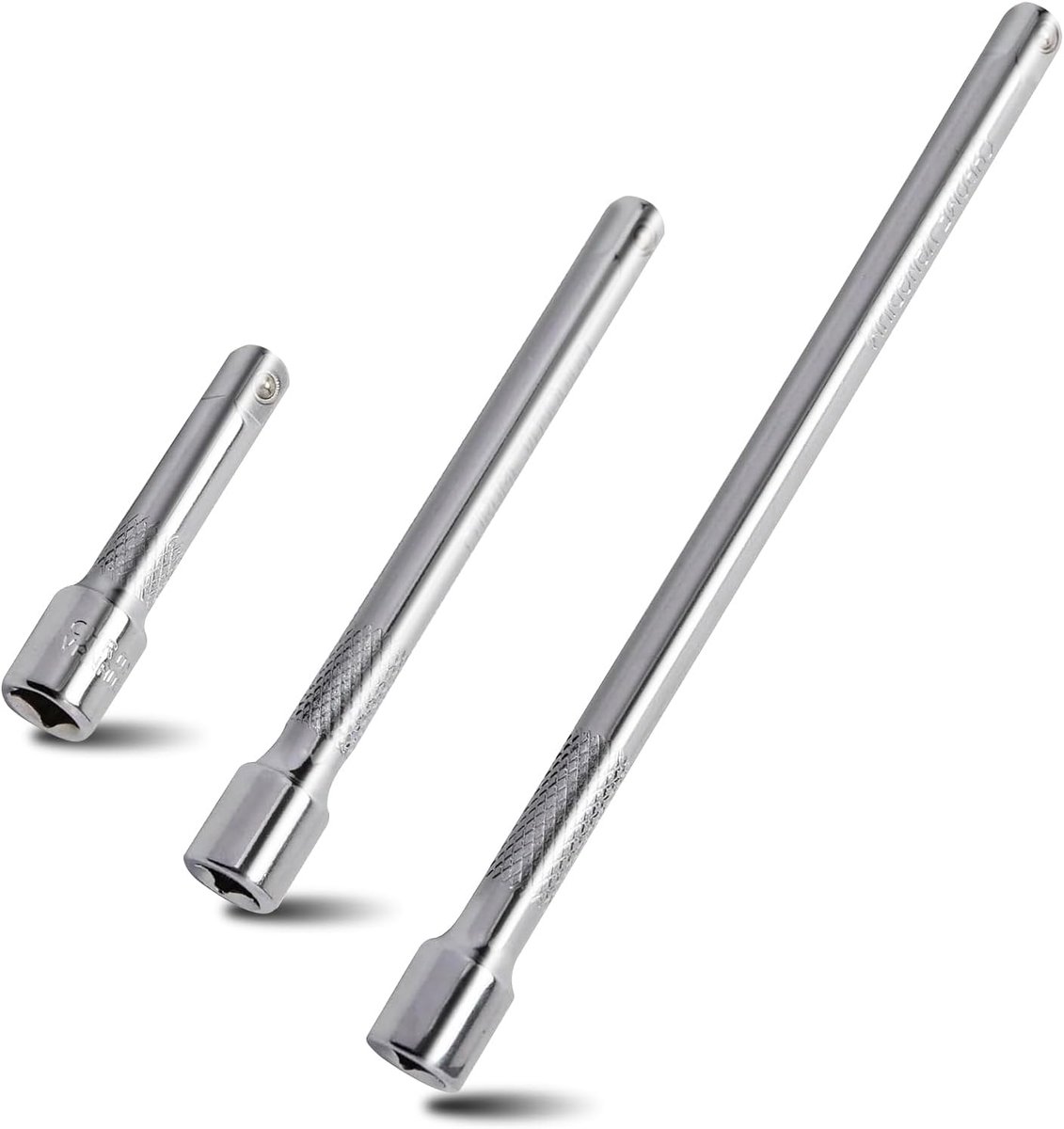 SnelShoppen - 3/8" Socket Wrench Extension Set - 3-delige Chrome Vanadium Stalen Verlengset - 75mm, 150mm, 250mm - Praktische Ratchet Verlenging voor