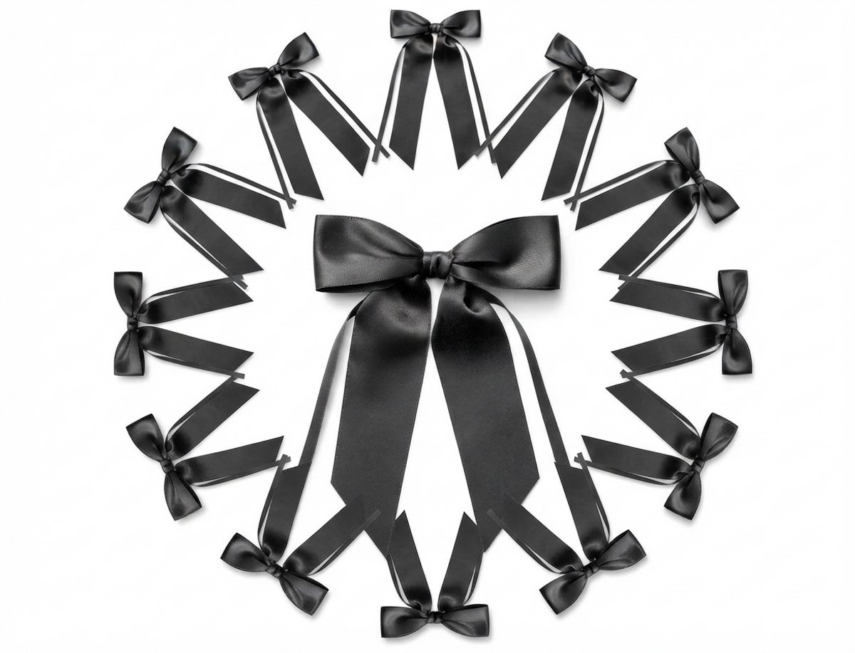 Livatto Geschenkstrikken Zwart – Satijn Cadeaustrik voor Bruiloft, Verjaardag, Kerst, Communie – 10 Stuks, 12 cm