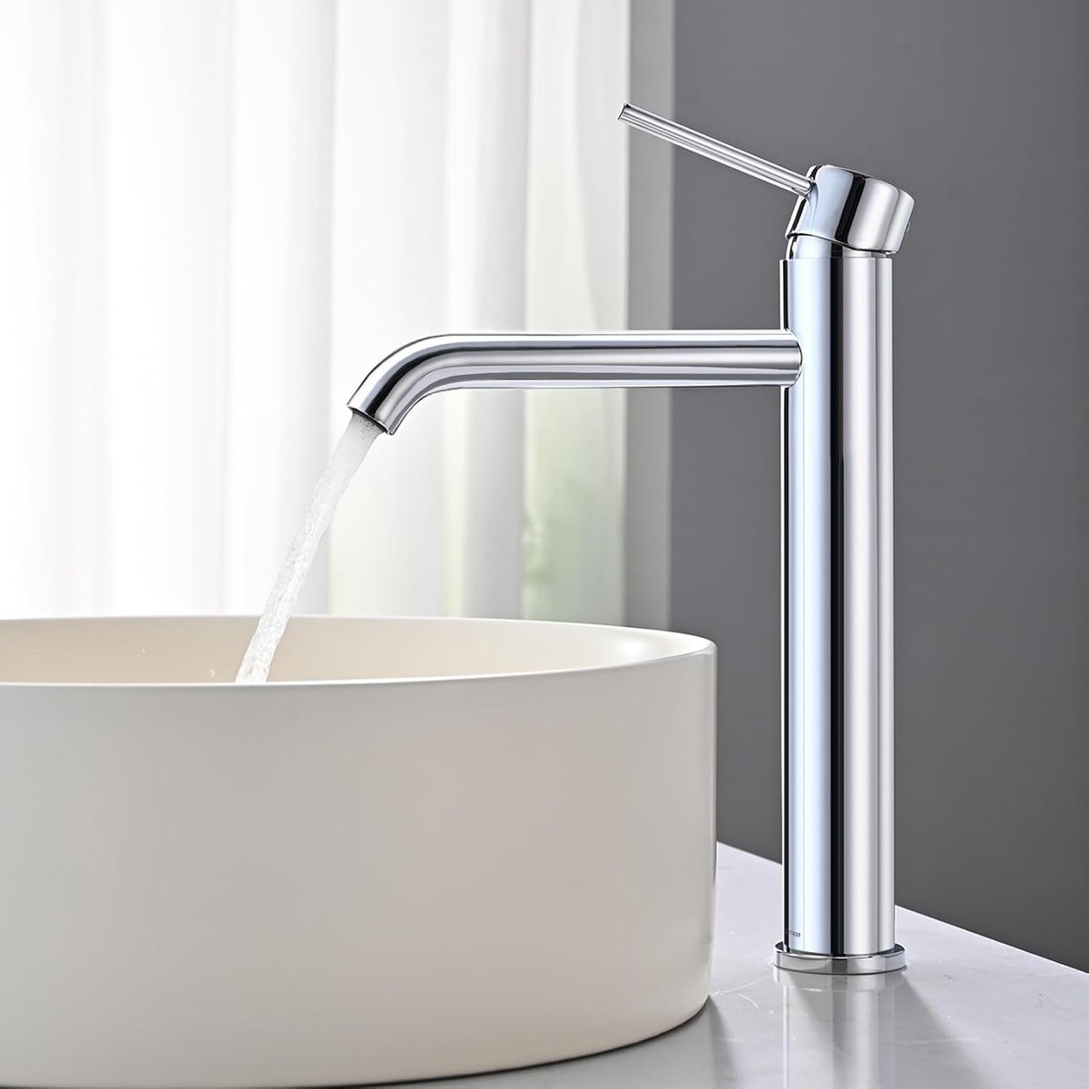 SnelShoppen - Luxe Mengkraan Badkamer, Chroom, Enkelhandig, Geluidsarm Keramisch Ventiel, Duurzaam RVS, Voor Wastafel, Warm en Koud Water, 50 cm PEX S