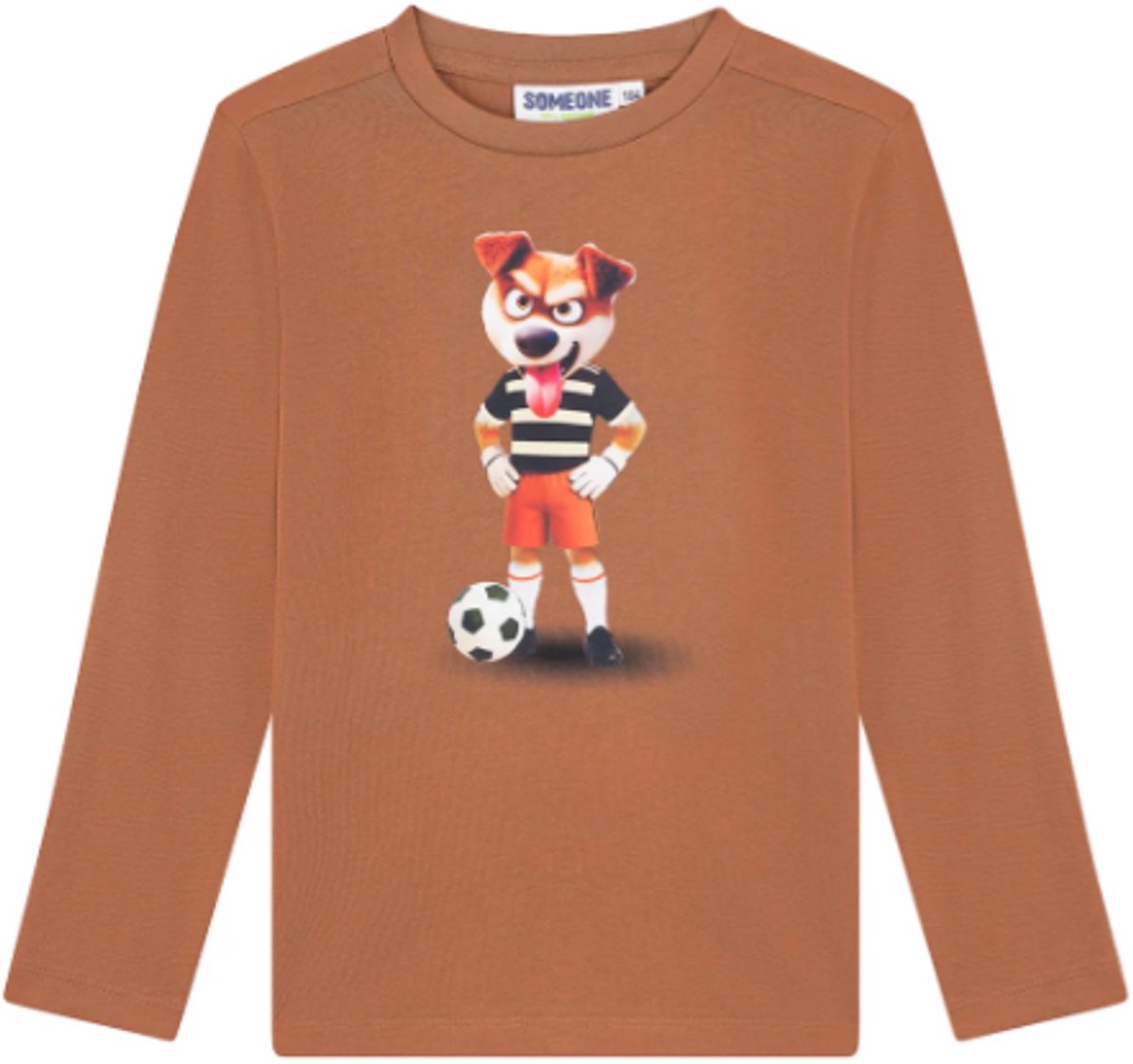 Someone T-shirt LS Jongens Cognac voetbal - BRAM - Maat 128