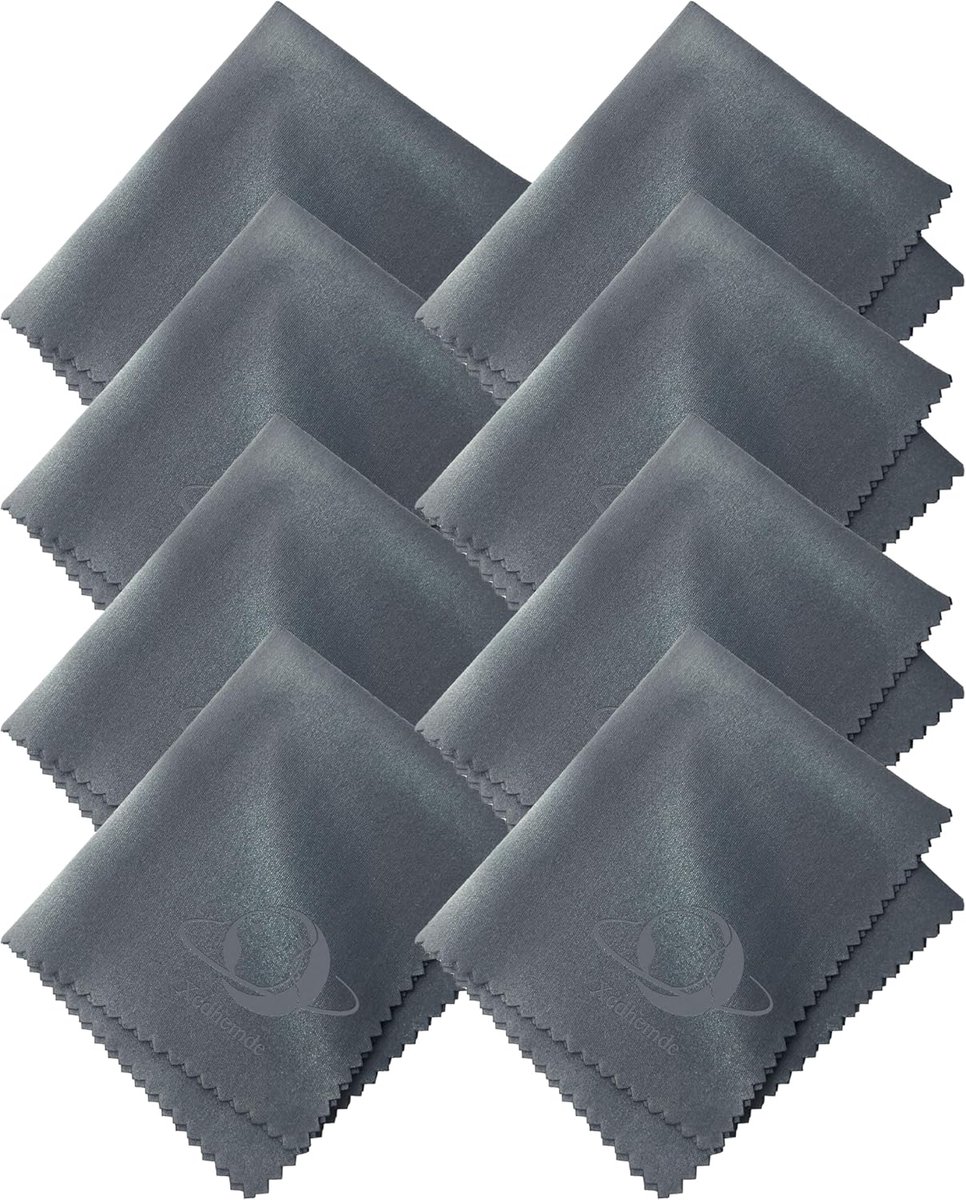 Thijox - Brilpoetsdoekjes 8 Stuks - Zachte Microvezel Brillendoekjes 15x17,5cm - Ultrasoon Gesneden Randen - Ideaal voor Brillen, Smartphones en Zonne