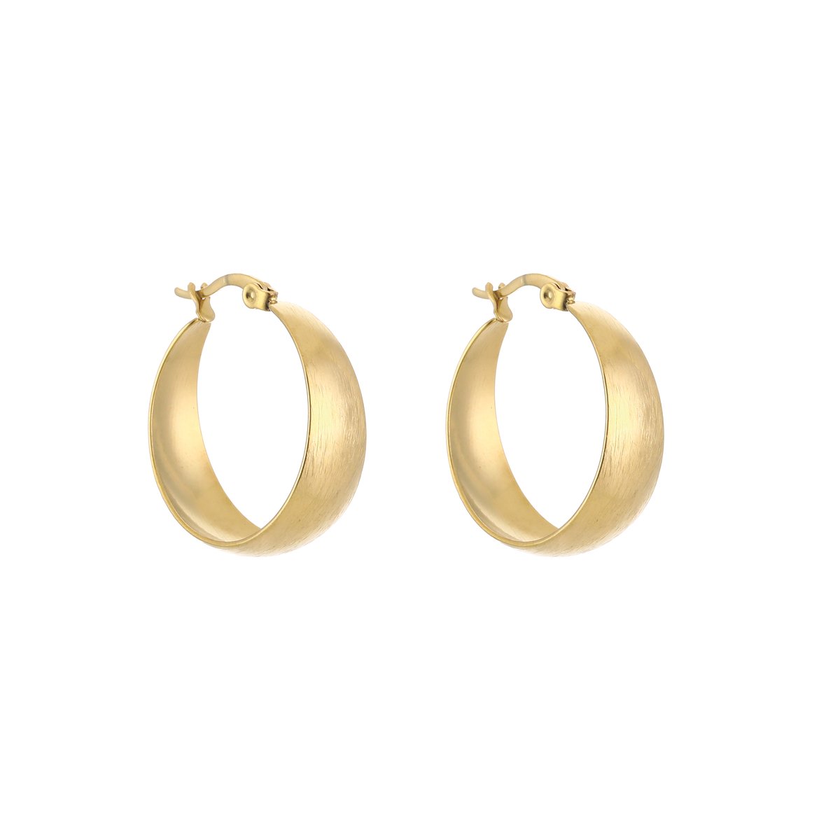 Stainless Steel Brede Chunky Hoops (25mm) – Robuuste & Elegante Oorringen – RVS - Goud