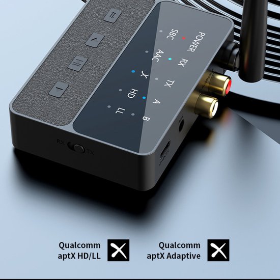 AdroitGoods Bluetooth Audio Adapter 5.3 – Draadloze Zender & Ontvanger (TX/RX) met AUX & RCA – Upgrade je Audio naar Bluetooth — afbeelding 4