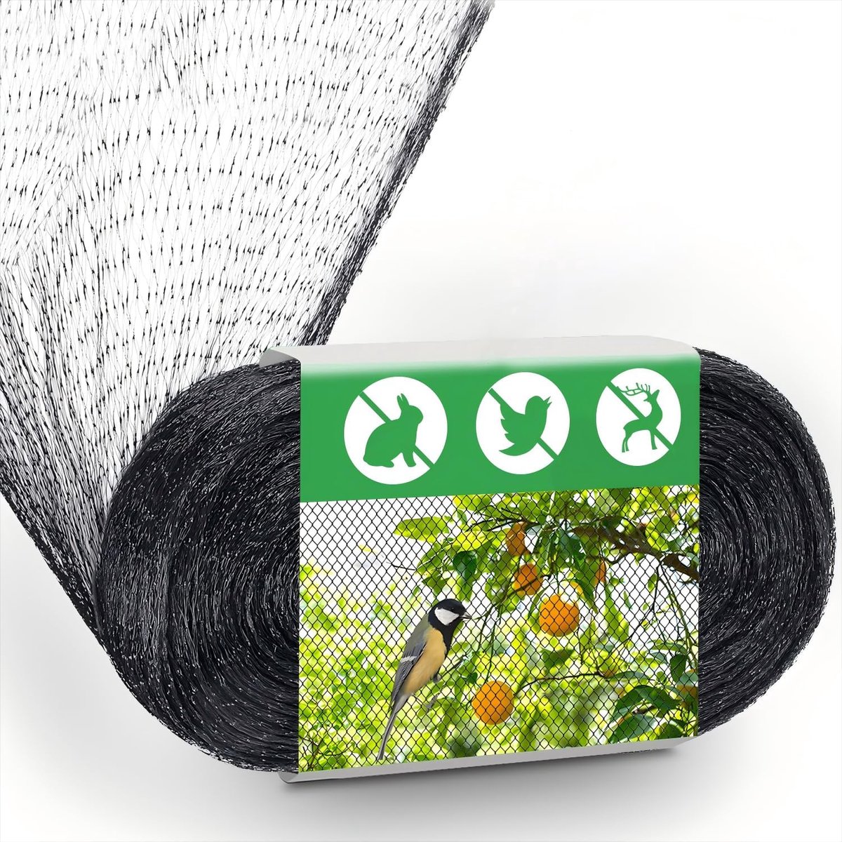 SnelShoppen - Black Bird Net 6 x 10 m - Stevige Vogelnet voor Fruitbomen, Tuin en Vijver - Bescherming voor Planten en Bloemen