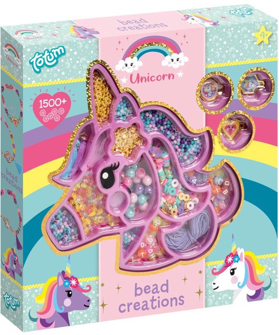 Totum Unicorn Kralen set voor armbandjes maken - 1500+ kralen - Speelgoed Kinderen - Knutselen - Voor meisjes en jongens - Vanaf 4 jaar