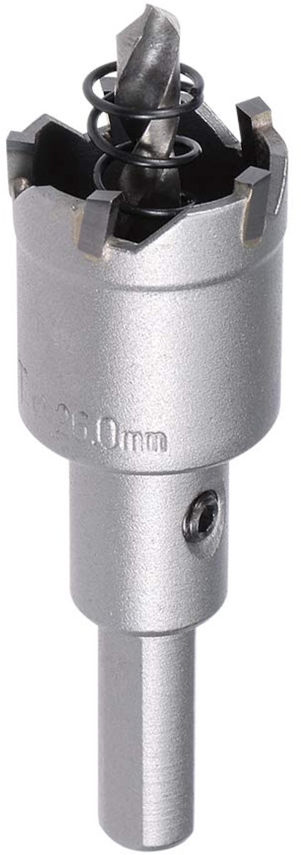 SnelShoppen - Carbide Hole Cutter 26mm - Professionele Hole Saw voor 0.5mm-3mm RVS en 5mm Staal - Niet-slip Driehoekige Shank - Precisie Snijden
