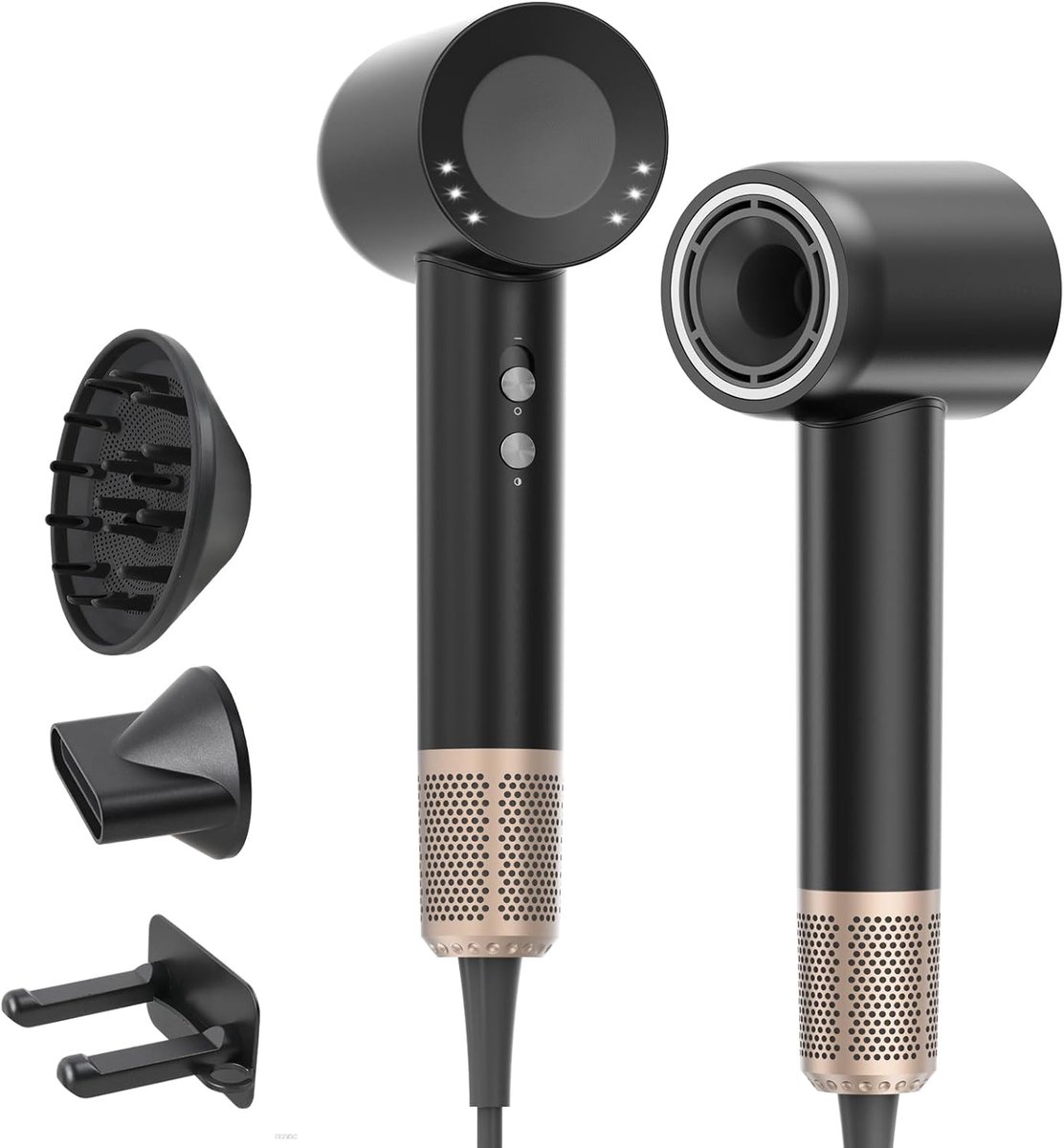 Thijox - Professionele Haardroger met Ionen Technologie, 2200W Krachtige Motor, Lichtgewicht en Stijlvol Ontwerp, Ideaal voor Thuisgebruik en Reis, Zw