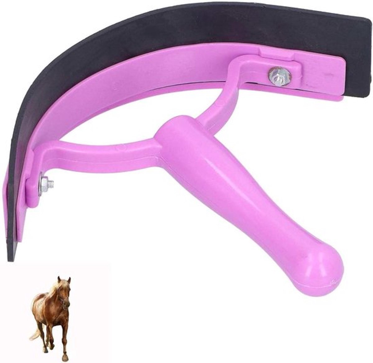 Squeegee-schraper voor paarden met zachte grip en rubberen blad - Paardendouchebenodigdheden