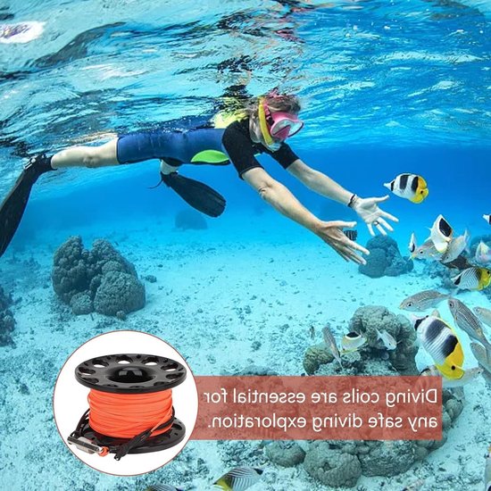 Diving Reel met Vinger Spoel, 30m Duurzame Plastic Snorkel Accessoire voor Onderwater Duiken en Recreatief Duiken — afbeelding 3