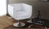 Moderne draaibare Fauteuil Kunstleer Wit / Loungestoel / Lounge stoel / Relax stoel / Chill stoel / Lounge Bankje / Lounge Fauteuil - Luxe Fauteuil