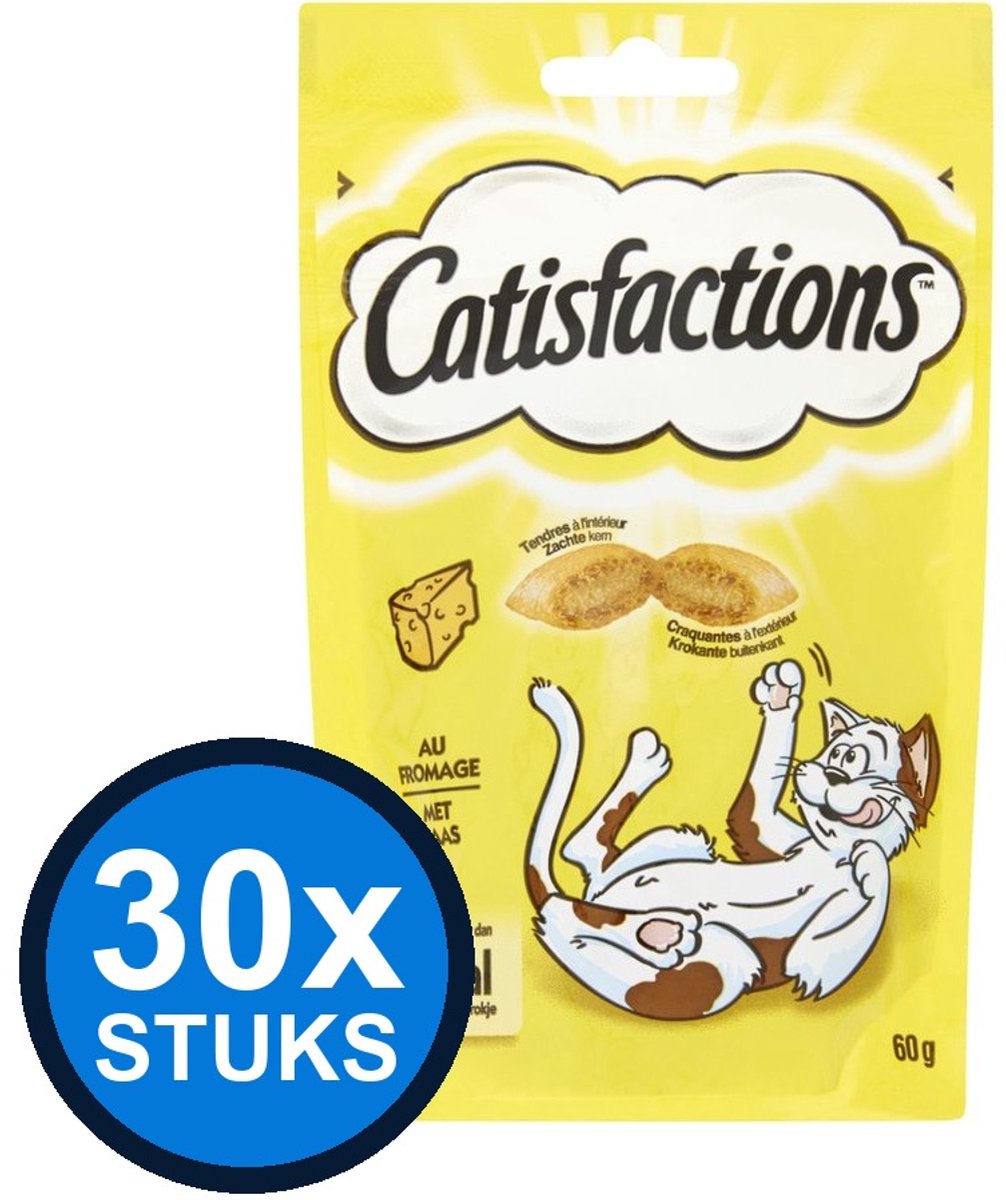 30x Catisfactions - Kaas - Kattenvoer Snacks - 60 g