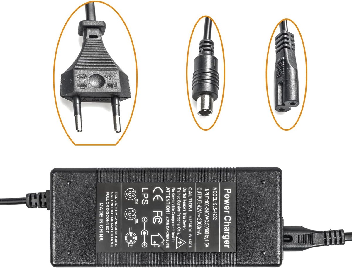 SnelShoppen - Scooter Oplader voor Elektrische Scooter Xiaomi M365, Pro, Pro2, Mi 3 en Segway Ninebot ES1/ES2/E22/E25 - Snelle 42V 2A Adapter AC Kabel
