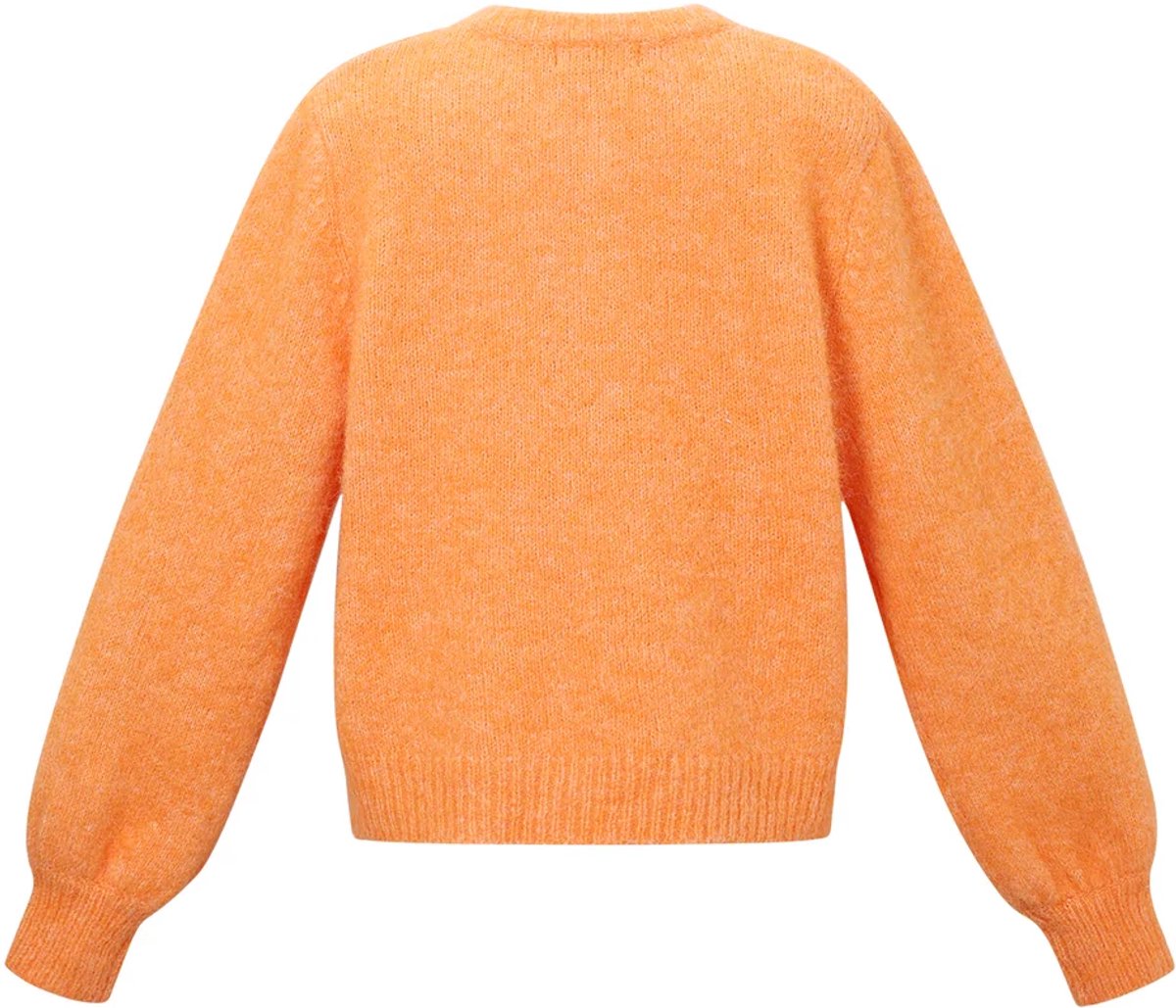 Comfortabel Gebreid Damesvest 'Gimme Cardigan' in Veelzijdige Seizoenskleuren - Oranje - Maat L/XL