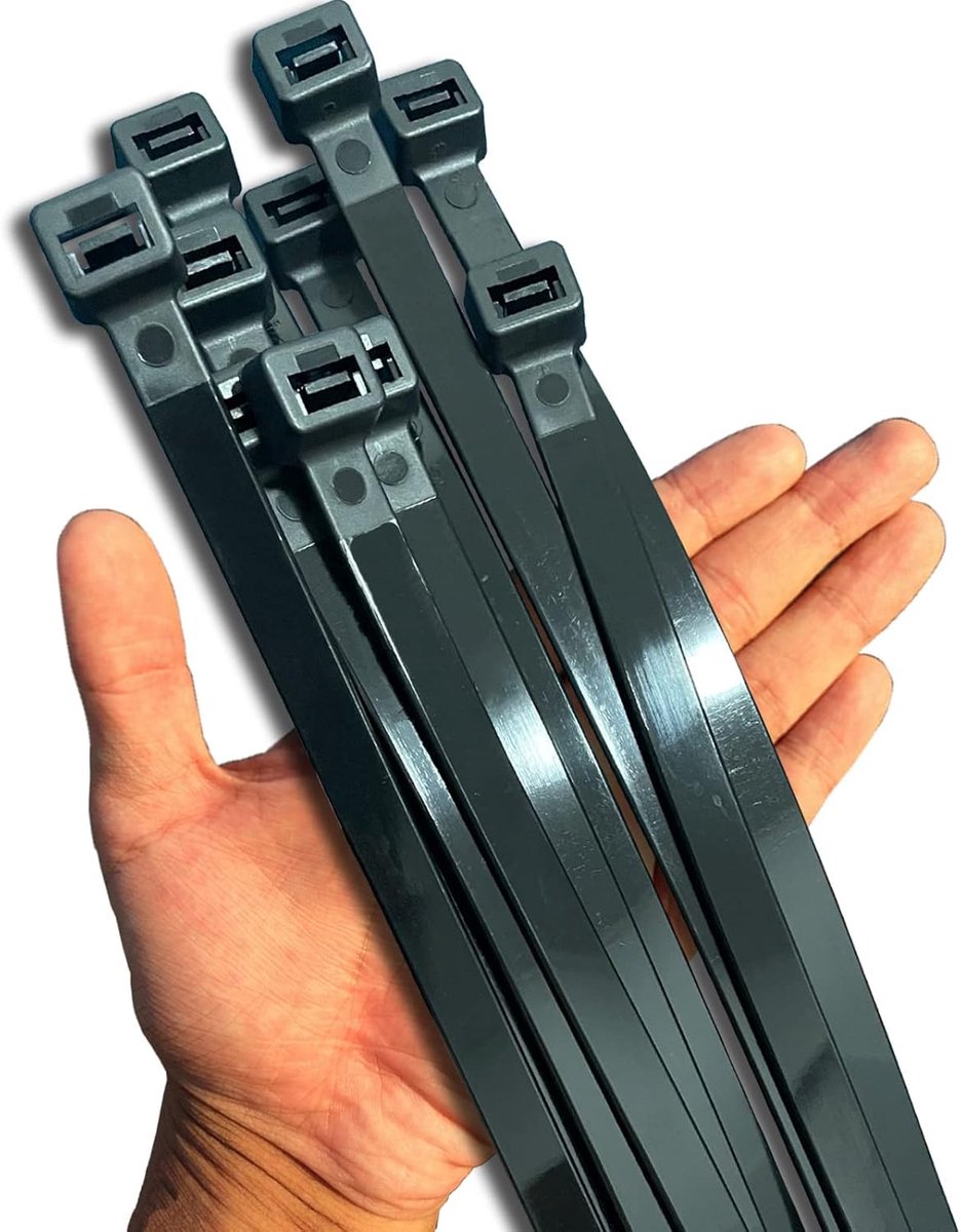 SnelShoppen - Zwarte Zipper Ties Heavy Duty 50 Inch, 250Lbs Extra Grote Kabelbinders, Lange Plastic Draadbinders, Brede Sterke Zips, 40 Stuks voor Bui
