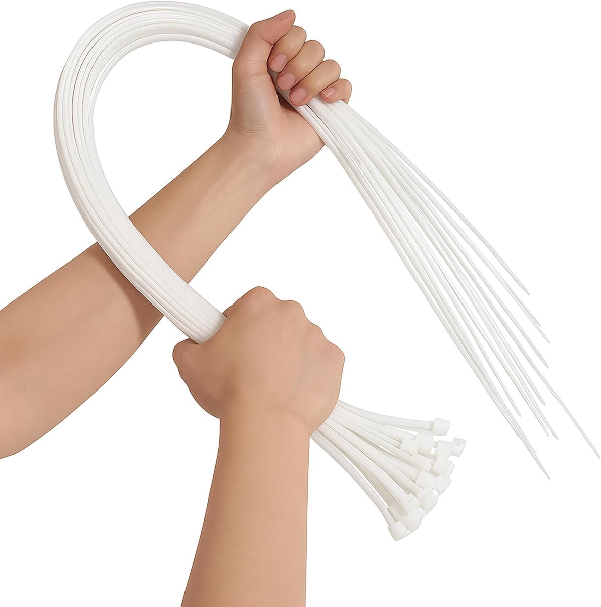 Kabelbinders 900 mm x 9,0 mm - Sterke en duurzame nylon ritssluiting voor kabelbeheer (10 stuks, wit)