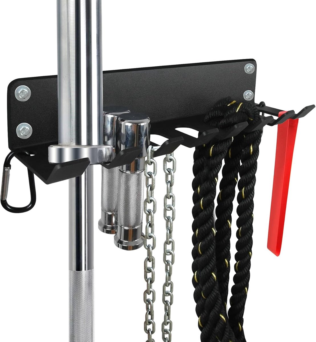 SnelShoppen - Heavy-Duty Dumbbell Holder voor Olympische Halters, Kettlebells en Gym Accessoires, Wandrek van 5 mm Zwart Staal, Perfect voor Thuisgym