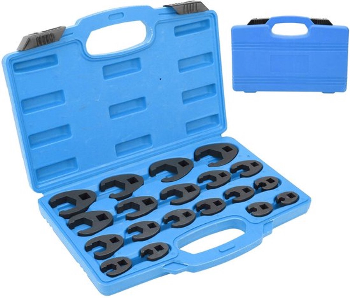 Lijnsleutelset 19-delig - Professionele Kraaienpoot - Cr-Mo Staal - Dopsleutelset - 8-32 mm - Geschikt voor 3/8 en 1/2 inch ratels