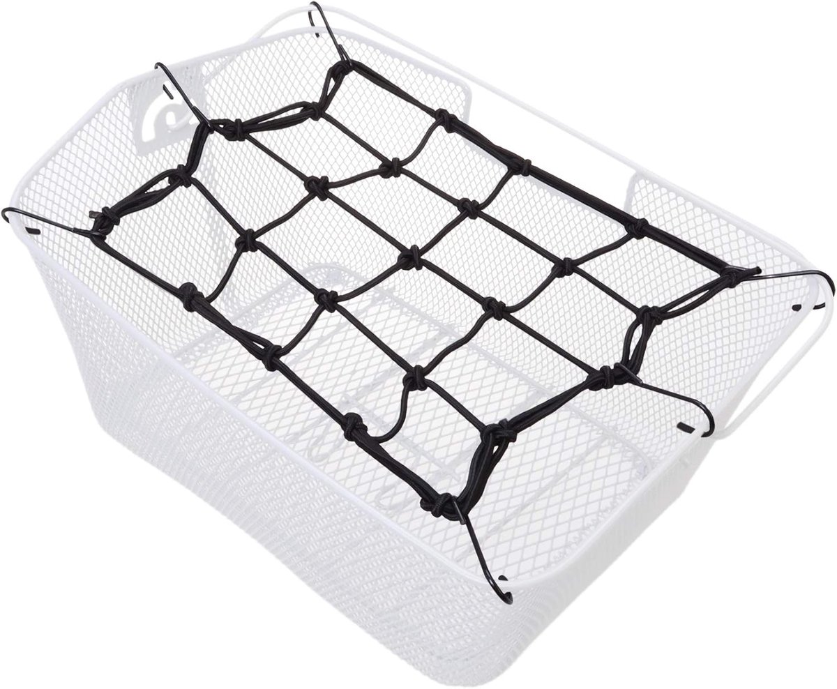 SnelShoppen - Filmer Luggage Net met 6 Bevestigingshaken voor Fietsendrager of Fietstassen - Stretchbaar tot 50x50 cm - Robuust Mesh Materiaal - Ideaa