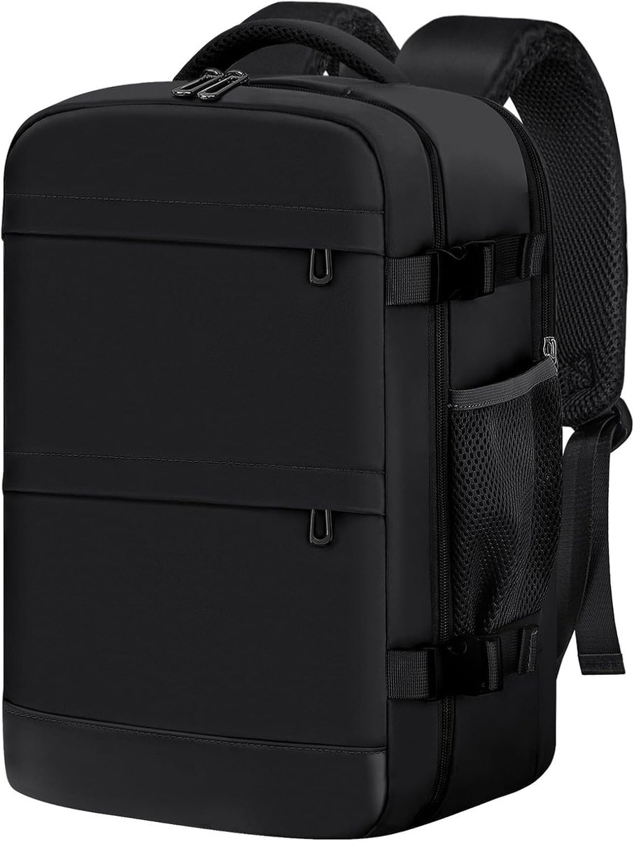 SnelShoppen - Ryanair Cabin Bag Backpack onderzetbagage 40x30x20cm 24L zwart voor weekendtrips, handbagage voor luchtvaartmaatschappijen
