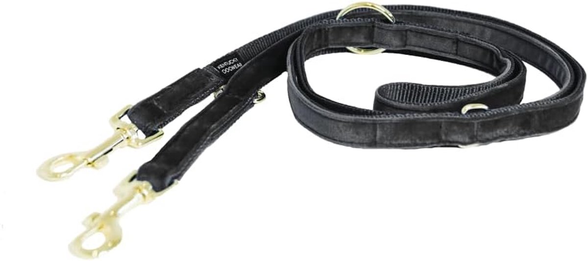 SnelShoppen - Hondenriem 2 m Velvet Zwart - Hoogwaardig, Elegant, Zacht en Robuust - Dierenaccessoires voor Wandelen, Training en Avontuur