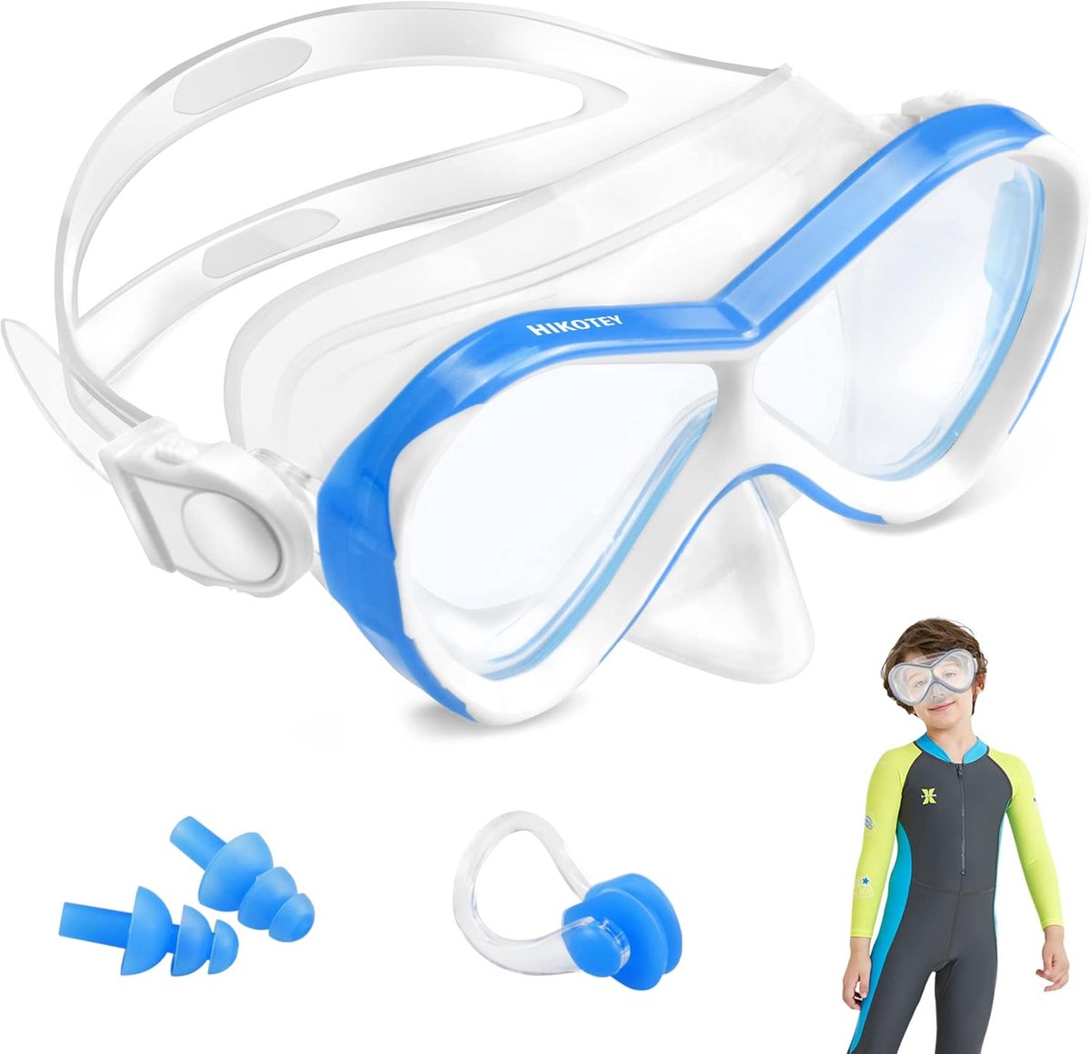 SnelShoppen - Kinderen Duikbril Snorkelset 4-16 Jaar - Zwemgoggles voor Jongens en Meisjes met Neuscover - 180° Panorama HD - Antivog - Verstelbare Si