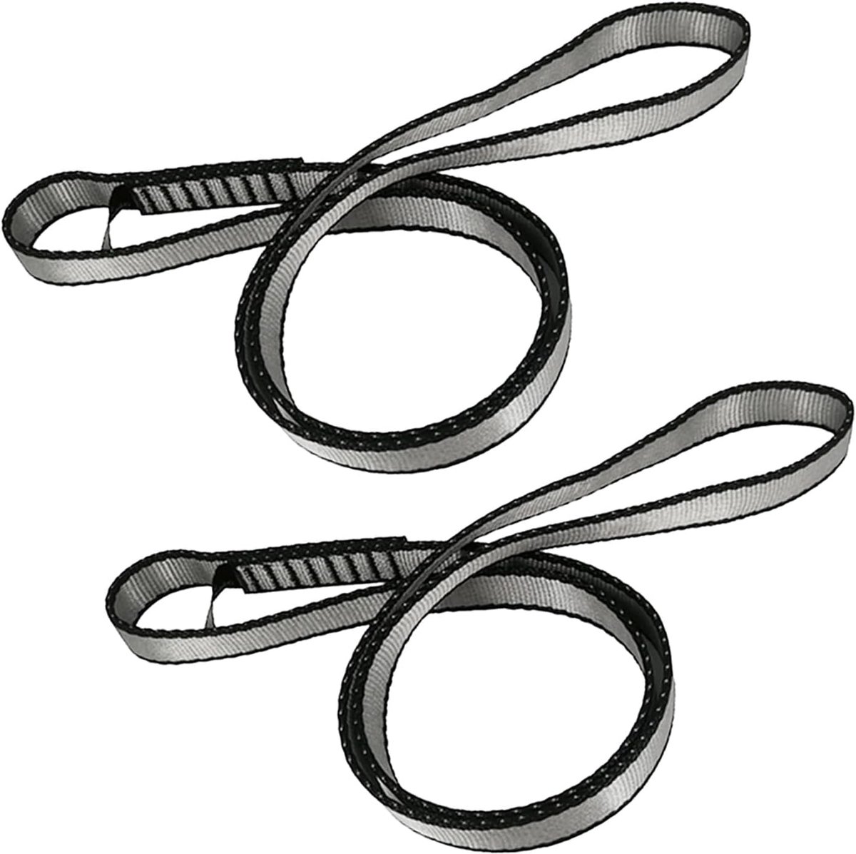 SnelShoppen - 18mm Nylon Sling Runner - Sterke Nylon Touwen - 60cm/24 Inch - Ideaal voor Yoga Hammocks, Wandelen, Ankers, Sporten - Grijs (2 Stuks)