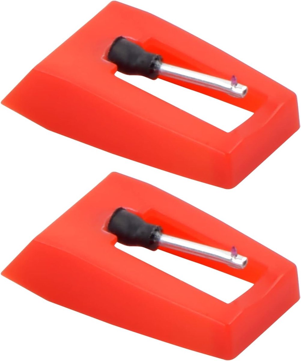 SnelShoppen - Turntable Needles - 2 Stuks Vervangende Naalden voor Platenspeler - Diamanten Stylus Nadel - Hoogwaardige ABS en Aluminium - Ideaal voor