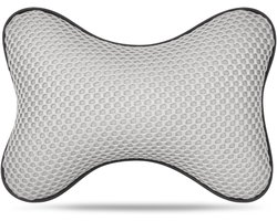 SnelShoppen - Car Headrest PU Leather Comfortabele Nek Kussen 28 x 20 cm - Auto Zitplaats Hoofd en Nek Ondersteuning - Ademend en Anti-Vermoeidheid Ku