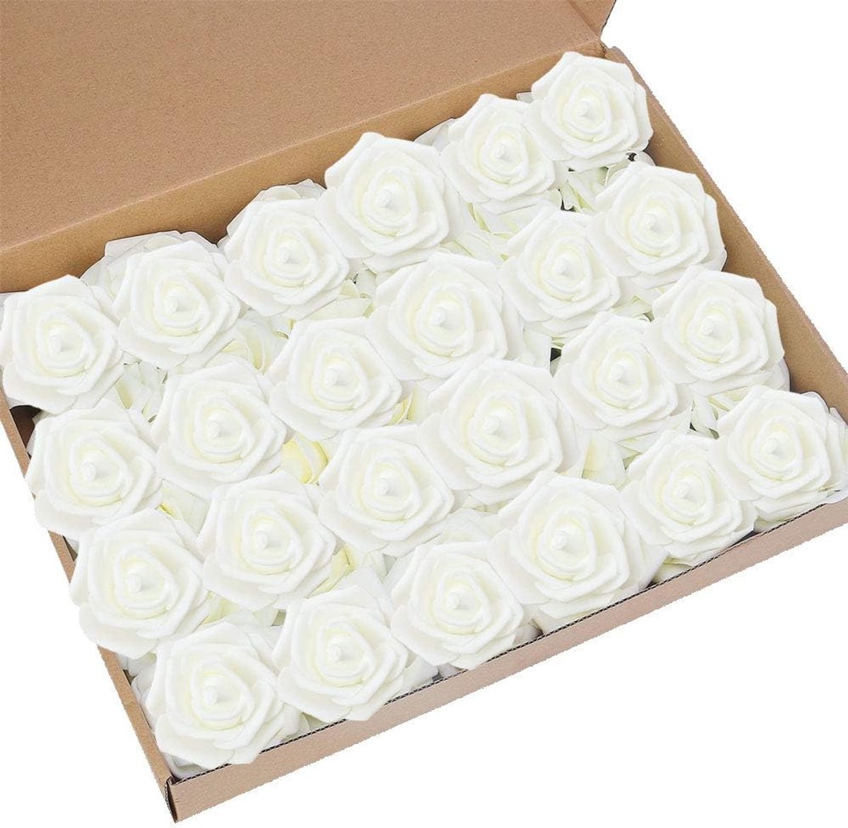 SnelShoppen - 60 Stuks Kunstbloemen Rozen - Luxe Latex Foam - Zachte Neppbloemen voor Bruiloft, Babyshower, Thuisdecoratie - Perfect voor Boeketten en