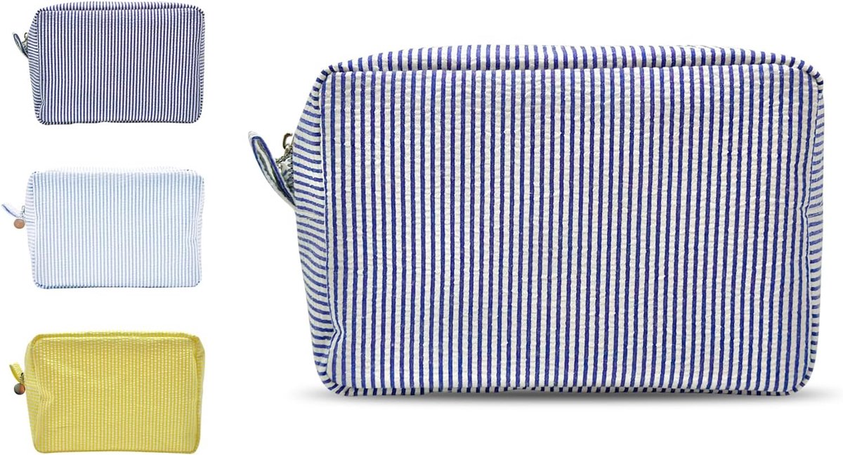SnelShoppen - Kleine Cosmetic Bag voor Vrouwen - Toilettas, Make-up Tas, Reistas - Blauwe Kleur - Perfect voor Dagelijks Gebruik en Korte Trips (22 x