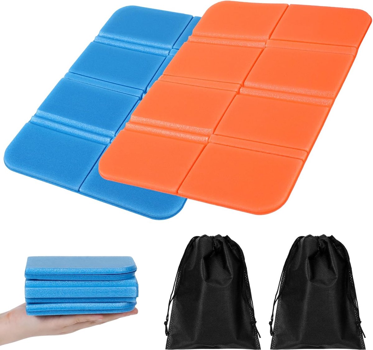 Set van 2 opvouwbare zitkussens voor buitengebruik - Vocht- en vuilbestendig, perfect voor kinderen en outdoor activiteiten