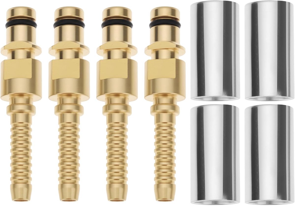 SnelShoppen - 4pcs 6mm Snelle Ontkoppeladapter voor Hoge Drukslangen Geschikt voor Karcher K2 tot K7 - Duurzaam Koper en Legering - Ideaal voor Tuin,