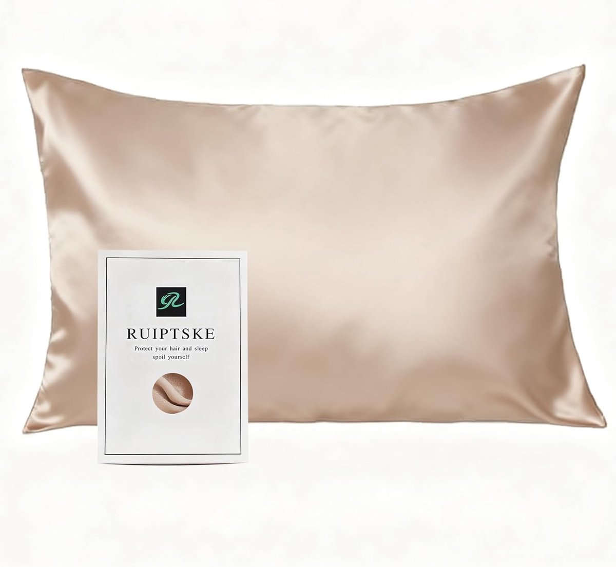SnelShoppen - Zijde Kussensloop 100% Mulberry Silk 22 Momme, Oeko-Tex Gecertificeerd, Anti-Ageing, Hypoallergeen, 50x70 cm, Licht Champagne, Perfect v
