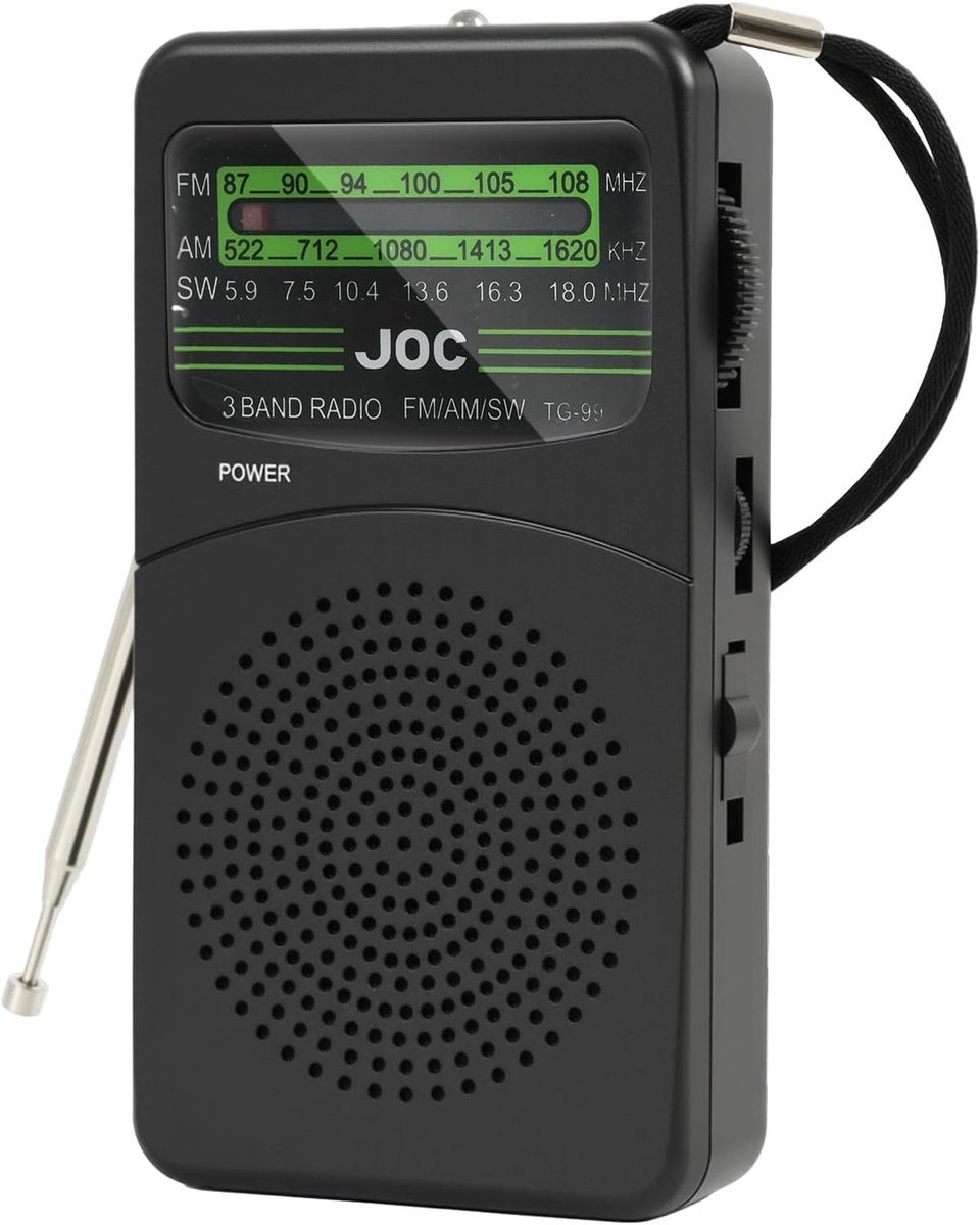 SnelShoppen - Portable Radio, Draagbare AM/FM Mini Radio met Hoge Gevoeligheid Telescopische Antenne, Batterijvoeding, Ideaal voor Kamperen, Wandelen