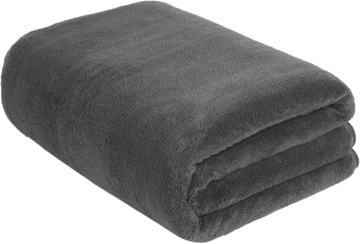 SnelShoppen - Microfibre Badhanddoek XXL 100x200cm Sneldrogend en Pluisvrij, Zachte en Absorberende Sauna Handdoeken in Donkergrijs