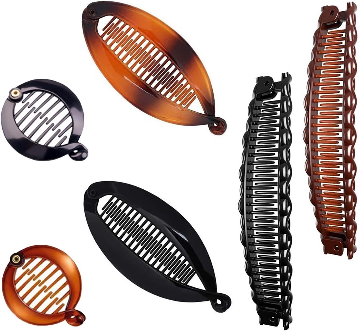 SnelShoppen - Banana Hair Clips - Banana Clips voor Dikke Haar - Haar Styling Accessoires voor Vrouwen en Meisjes - 6 Stuks - Ergonomisch Ontwerp - Co