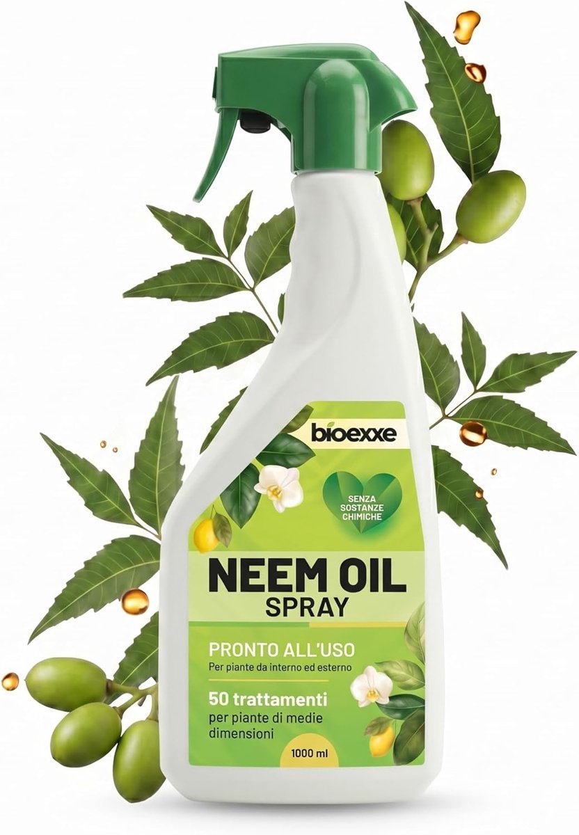 SnelShoppen - BIOEXXE Neem Olie voor Planten – Natuurlijke Plantenverzorging met Azadirachtine voor Binnen, Tuin en Balkon – 1000ml voor Regelmatige Z