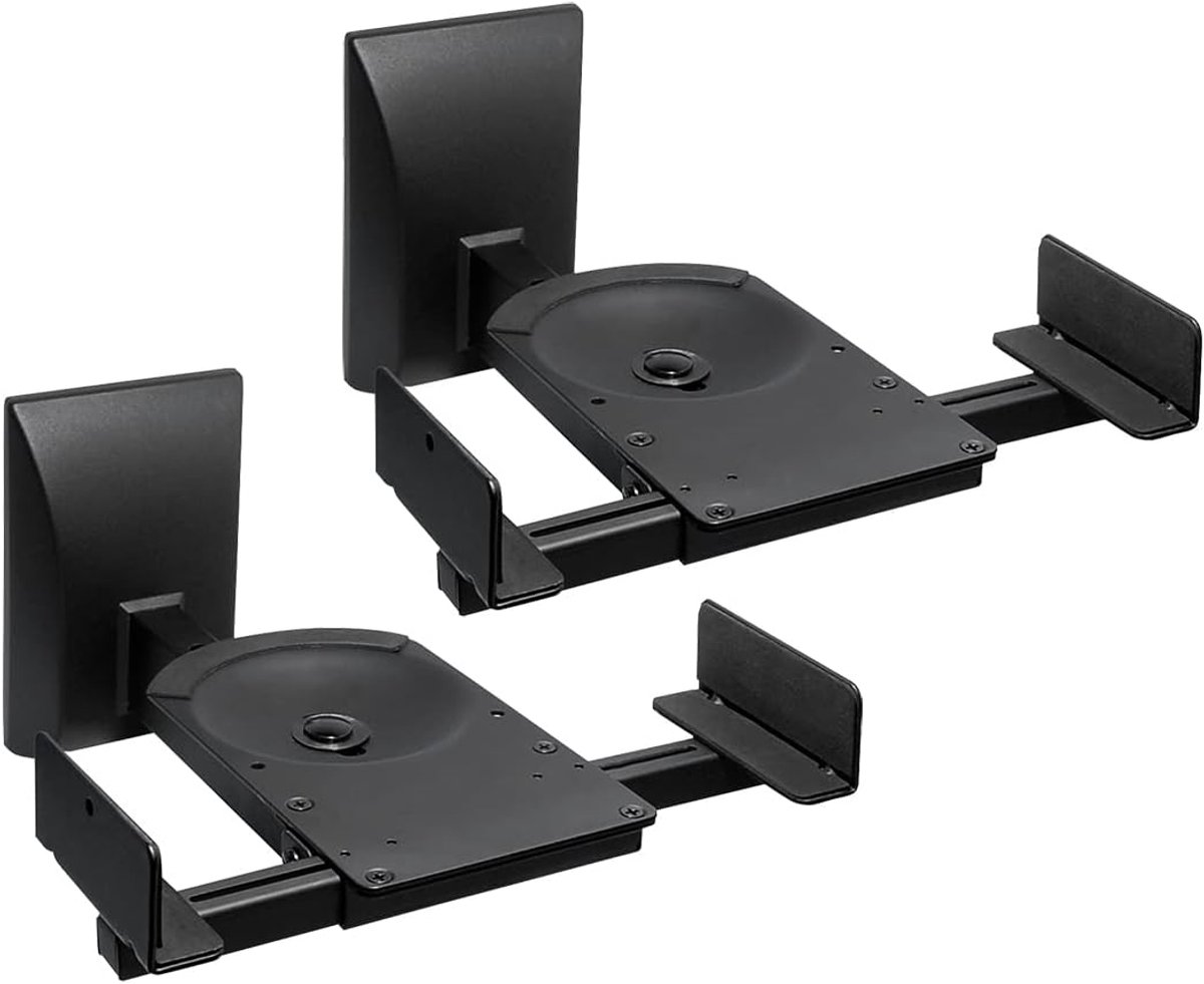 SnelShoppen - Speaker Wandbeugel Verstelbaar met Tilt en Swivel tot 25kg - Zwart - 1 Paar voor Thuisbioscoop en Muziekervaring