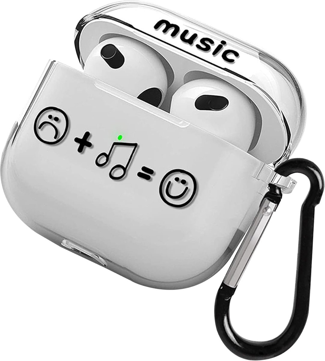 SnelShoppen - AirPods Pro 3 Case - Transparant Shockproof TPU - Draadloos Opladen - Met Karabijnhaak - Perfecte Pasvorm - Bescherming voor AirPods Pro