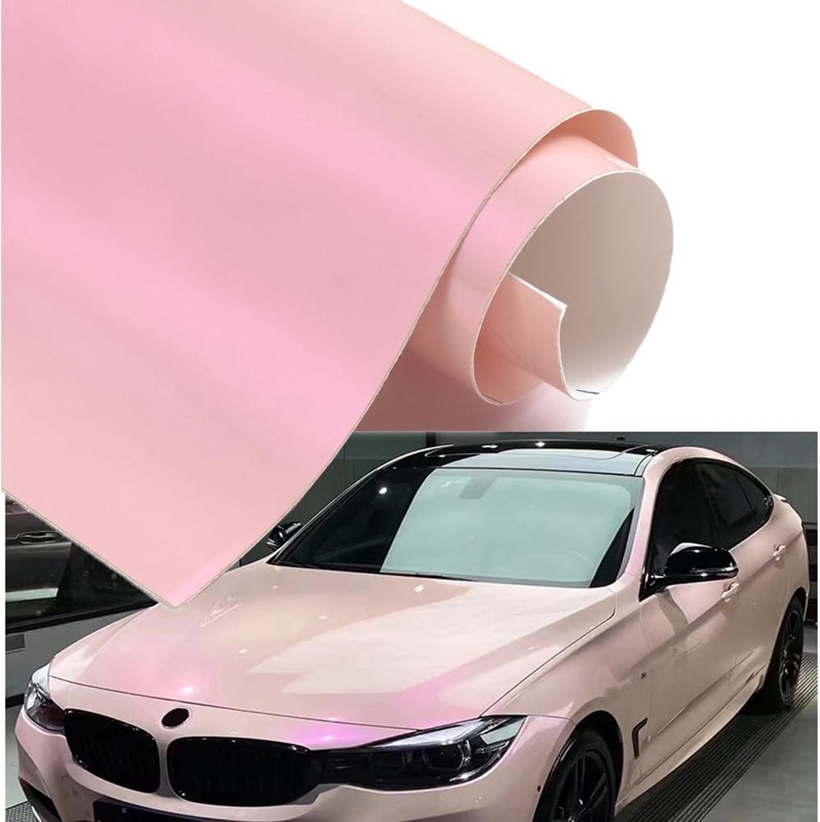 SnelShoppen - Car Film Pink - Zelfklevende Autovinyl Film - Waterdicht & Warmtebestendig - Chameleon Effect in Lichtroze en Paars - 30 x 152 cm - Perf